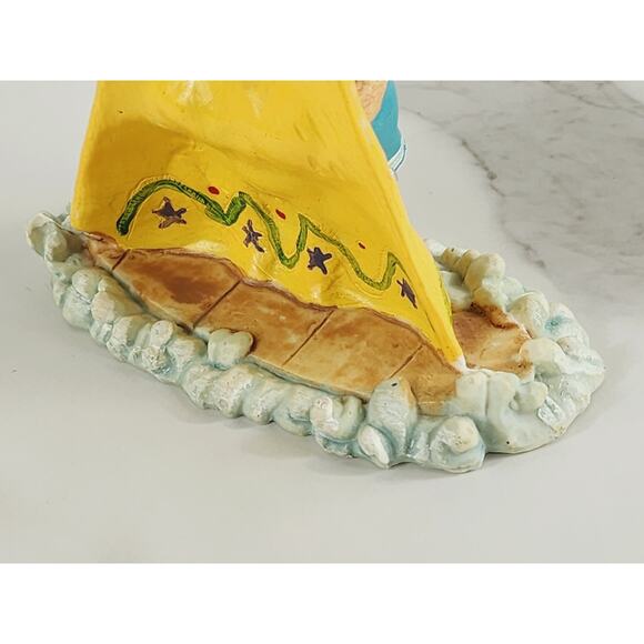 Windsurfing Pig Piglet Piggy Figurine Sail Beach 5" x 4 1/2" Year 90s Home Decor - Picture 9 of 14